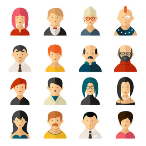 Set of vector user interface avatar icons